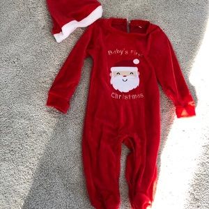 Christmas footed onesie